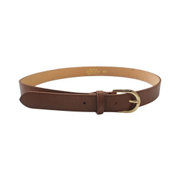 Ceinture femme camel cuir boucle dorée Vega