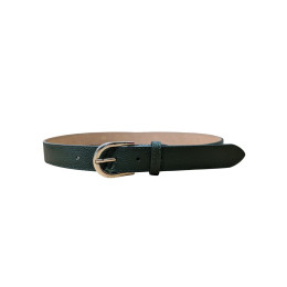 Ceinture femme kaki cuir boucle dorée Vega