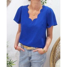 Blouse femme Emmanuelle-bleu