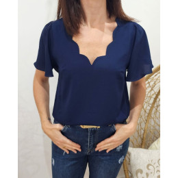 Blouse femme Emmanuelle bleu marine