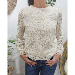 Blouse crochet beige Phylaé