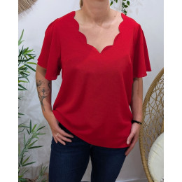 Blouse femme Emmanuelle rouge foncé