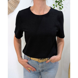 Blouse femme noire ajourée Honorine