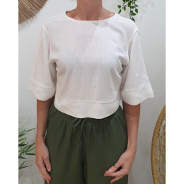 Blouse femme blanche dos noué Athelia