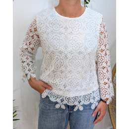 Blouse femme blanche broderie