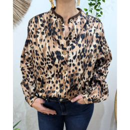 Chemisier femme fluide léopard Adèle