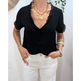 Blouse femme noir boutonnée Sorell