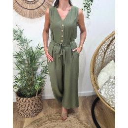 Combinaison femme kaki boutons dorés Sira