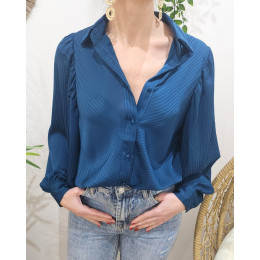 Chemisier femme bleu canard Andréa