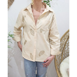 Chemisier femme beige Tascha