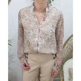 Chemisier femme taupe à motifs Amalys