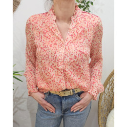 Chemisier femme corail à motifs Amalys