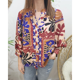 Chemisier femme camel bordeaux violet Soane
