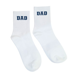 Chaussettes hommes ecru écriture DAD bleu marine