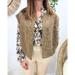 Gilet femme sans manche camel Pénélopea