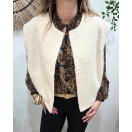 Gilet femme sans manche beige Pénélopea