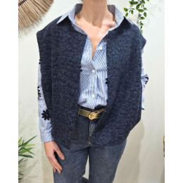 Gilet femme sans manche bleu marine Pénélopea