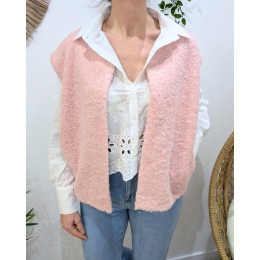 Gilet femme sans manche rose poudré Pénélopea
