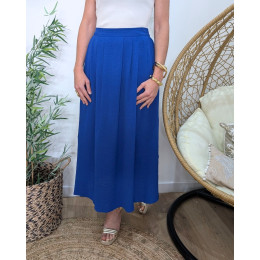 Jupe longue femme fluide bleu roi