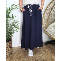 Jupe longue femme fluide Tuva marine