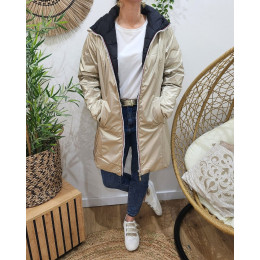 Parka femme dorée réversible doudoune noir Azylis