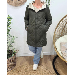 Parka femme kaki matelassée réversible dorée Victoria