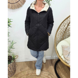 Parka femme noire matelassée réversible dorée Victoria