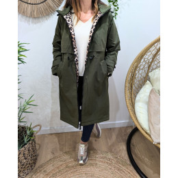 Parka femme longue esprit trench kaki Nola