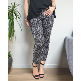 Pantalon femme python slim noir et gris 7/8