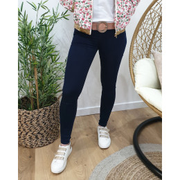 Jean femme skinny marine taille haute