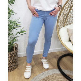 Pantalon femme bleu indigo skinny taille haute