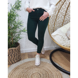 Pantalon femme vert bouteille skinny 7/8