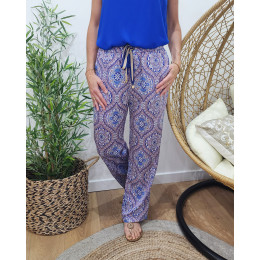 Pantalon femme fluide bleu Cinzia