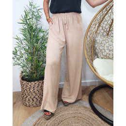 Pantalon femme fluide beige Alma