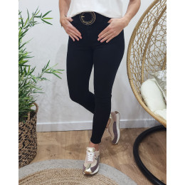 Pantalon femme noir skinny epais 24422