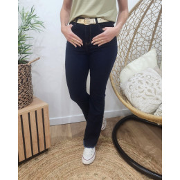 Jean femme brut flare taille haute