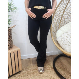 Pantalon femme noir flare push up coupe confort
