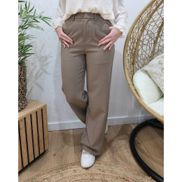 Pantalon femme fluide taupe Allegra