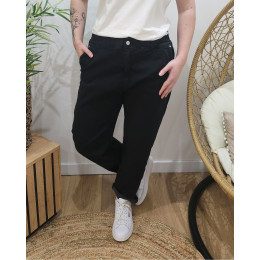 Pantalon femme élastiqué noir Bianka