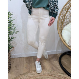 Jean femme écru skinny taille haute 7/8