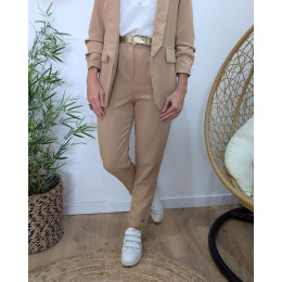 Pantalon de tailleur femme camel clair
