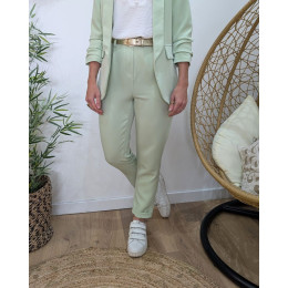 Pantalon de tailleur femme vert amande