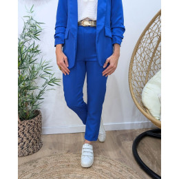 Pantalon de tailleur femme bleu roi