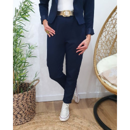 Pantalon de tailleur femme bleu marine