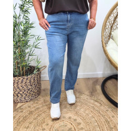 Jean femme élastiqué grande taille bleu clair 