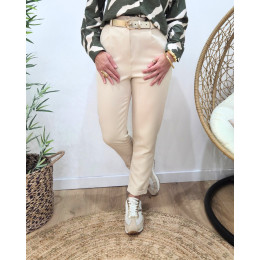 Pantalon de tailleur femme beige
