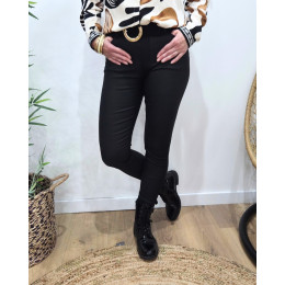 Pantalon femme similicuir noir skinny push up