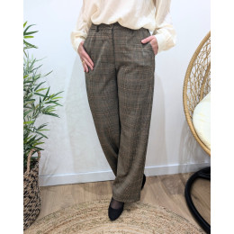 Pantalon femme fluide prince de Galles Zéa