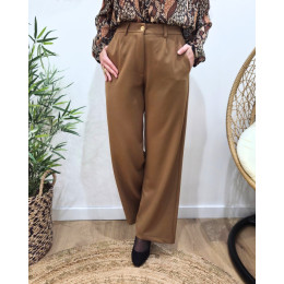 Pantalon femme camel fluide Zéa