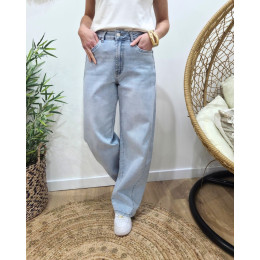Jean femme balloon bleu clair coupe confort
